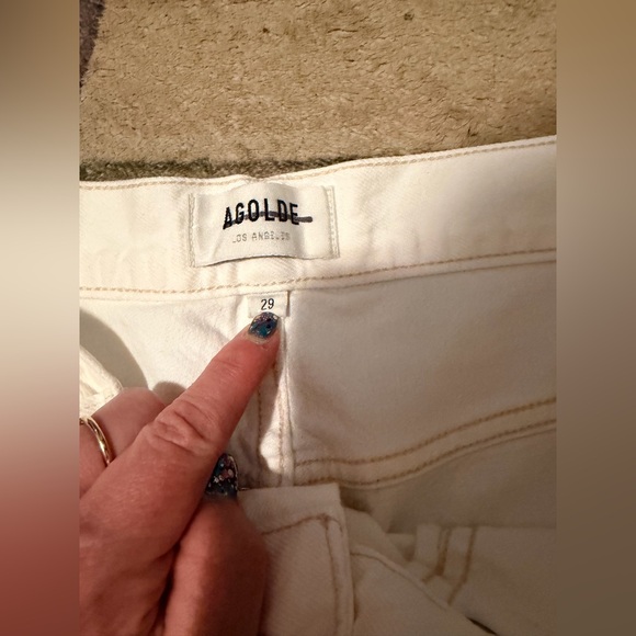 Agolde Cream Jean Shorts 29 - Picture 2 of 3